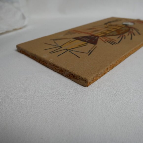 Vintage Navajo "Hunchback Medicine Man" Art With Tribal Figure Design 12" x 6" - Picture 3 of 10